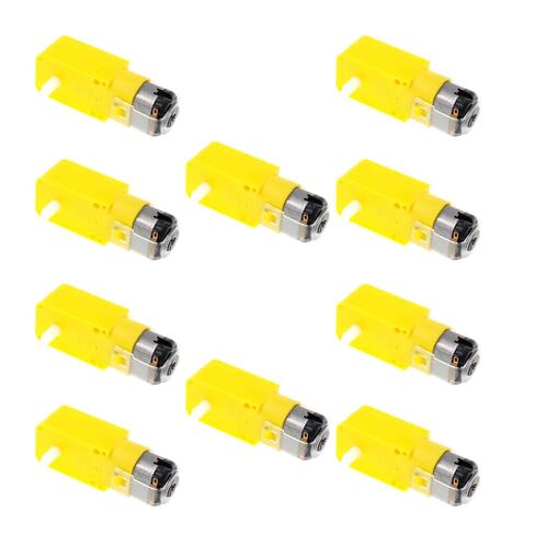 10PCS DC Electric TT Prewired Gear Motor Wheel Kit 3-6V Dual Shaft Geared TT Gearbox Engine with 69mm Plastic Car Tire Wheel (Double 1:120) in Saudi Arabia