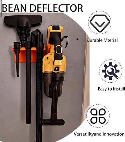 حامل مثبت على الحائط مع حامل ملحقات لمكنسة DeWalt Stick DCV501HB | حامل تثبيت على الحائط لمكنسة DeWalt Stick | تخزين الوصول السريع للمكنسة الكهربائية اليدوية اللاسلكية (برتقالي) in Kuwait