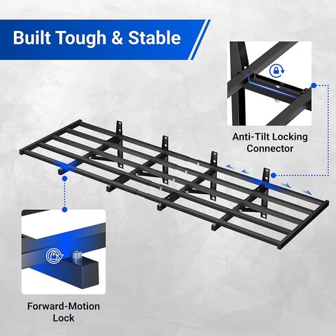 fleximounts 2 حزمة 2x6ft قابلة للطي رفوف الحائط المرآب، الثقيلة رف التخزين المثبتة على الحائط، يحمل ما يصل إلى 1800 رطل، نظام التنظيم للمرآب، الطابق السفلي، ورشة عمل، أسود in Kuwait