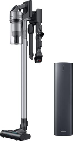 SAMSUNG Jet 75 Complete Cordless Stick Vacuum Cleaner w/ Clean Station, Removable Battery, Lightweight, Powerful Cleaning for Hardwood Floors, Carpets, Area Rugs, VS20T7551P5/AA, Silver (Renewed) in Saudi Arabia