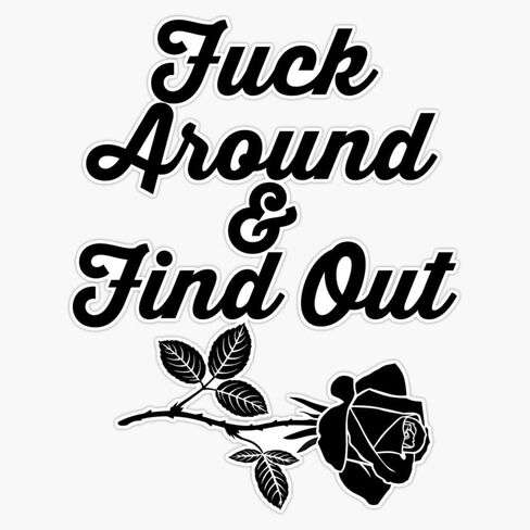 Fuck Around and Find Out Bumper Sticker Vinyl Decal 5" in Saudi Arabia