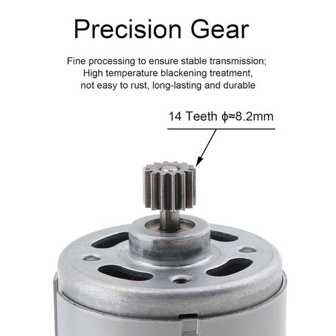 محرك DC عالي عزم الدوران 14 سنًا 8.2 مم 21 فولت RS550 DC Gear Micro Motor، 25000 دورة في الدقيقة، محرك منشار كهربائي للطلب على الأدوات الكهربائية اليدوية والحرفية، علبة التروس in Kuwait