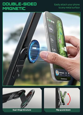 حامل هاتف عربة الجولف المغناطيسي من SUPCASE، حامل هاتف مغناطيسي مزدوج الجوانب متوافق مع MagSafe iPhone 17/16/15/14 وGalaxy S26 Ultra، ملحقات الجولف، هدايا الجولف للرجال والنساء، أسود in Saudi Arabia