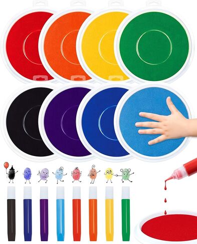 FIVEIZERO 16 Colors Ink Pad Set for Stamps, 1.58"Professional Craft Ink Pads for Paper, Wood, Fabric, Large Ink Pad Stamps for DIY, Scrapbook, Card Making, Art Supplies in Kuwait