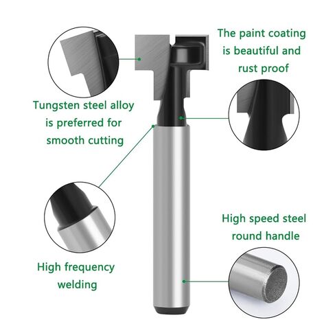 6mm 1/4 Shank Black Keyhole Bit T-Slot Cutter Router Bit Woodworking Milling Cutter for Wood Tools Face Mill End Mill C06(6.35mm Shank,1pc 12.7mm) in Saudi Arabia