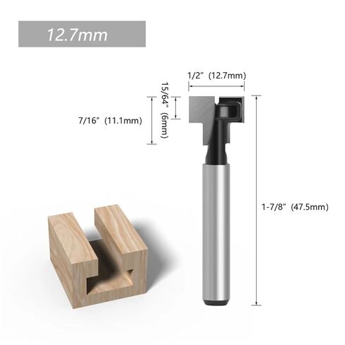 6mm 1/4 Shank Black Keyhole Bit T-Slot Cutter Router Bit Woodworking Milling Cutter for Wood Tools Face Mill End Mill C06(6.35mm Shank,1pc 12.7mm) in Saudi Arabia