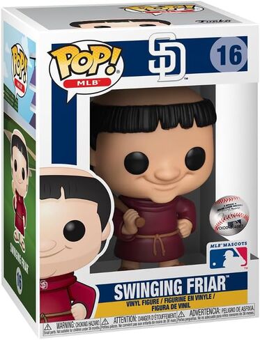 POP Funko MLB: Padres - Swinging Friar Vinyl Figure Bundled with Compatible Box Protector Case, Multicolor, 3.75 Inches in Saudi Arabia