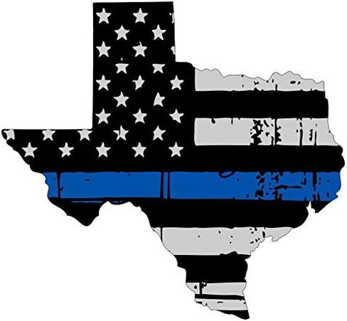 State of Texas Tattered Flag- Thin Blue Line Decal Vinyl Sticker 4" in Saudi Arabia