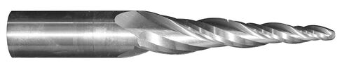 7/64" Tip Dia. x 1-1/4" Flute Length - Solid Carbide Tapered End Mill - 3 Degree Per Side, Ball End in Saudi Arabia