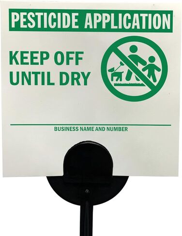 SmartSign (20 حزمة) تطبيق المبيدات الحشرية يُحفظ حتى يجف، لافتة مع أوتاد، كتابة، بلاستيك HDPE بسمك 16 مل أخضر/أبيض، لافتات 4 × 4 بوصة مع مجموعة أوتاد 16 بوصة، مقاومة للتمزق، صنع في الولايات المتحدة الأمريكية in Kuwait