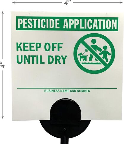 SmartSign (20 حزمة) تطبيق المبيدات الحشرية يُحفظ حتى يجف، لافتة مع أوتاد، كتابة، بلاستيك HDPE بسمك 16 مل أخضر/أبيض، لافتات 4 × 4 بوصة مع مجموعة أوتاد 16 بوصة، مقاومة للتمزق، صنع في الولايات المتحدة الأمريكية in Kuwait