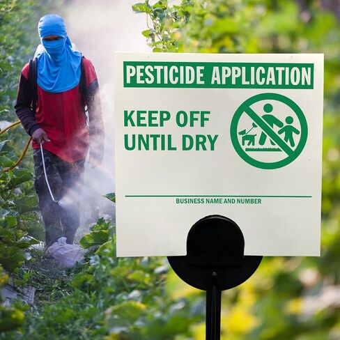 SmartSign (20 حزمة) تطبيق المبيدات الحشرية يُحفظ حتى يجف، لافتة مع أوتاد، كتابة، بلاستيك HDPE بسمك 16 مل أخضر/أبيض، لافتات 4 × 4 بوصة مع مجموعة أوتاد 16 بوصة، مقاومة للتمزق، صنع في الولايات المتحدة الأمريكية in Kuwait