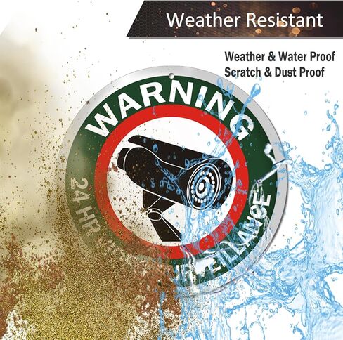 لافتة مراقبة فيديو تحذيرية على مدار 24 ساعة، عبوتان، 10 × 10 بوصة، خالية من الصدأ .040 ألومنيوم ممنوع الوقوف، محمية من الأشعة فوق البنفسجية، مقاومة للبهتان in Kuwait