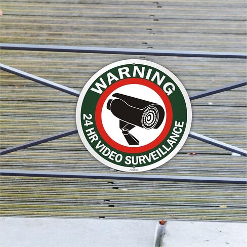 لافتة مراقبة فيديو تحذيرية على مدار 24 ساعة، عبوتان، 10 × 10 بوصة، خالية من الصدأ .040 ألومنيوم ممنوع الوقوف، محمية من الأشعة فوق البنفسجية، مقاومة للبهتان in Kuwait