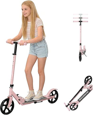 سكوتر للأطفال بعمر 6 سنوات فما فوق، سكوترات قابلة للطي للأطفال من سن 8 إلى 12 عامًا، والمراهقين، والبالغين يصل وزنهم إلى 250 رطل، 3 ارتفاعات قابلة للتعديل، فرامل خلفية، سطح عريض مضاد للانزلاق، سكوتر خفيف الوزن للأولاد والبنات in Kuwait