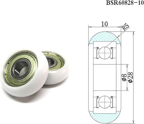 4 Pieces 8x28x10 POM Coated Roller BSR60828-10 28mm Diameter 8mm Shaft POM Wheel 8 * 28 * 10 Rowing Machine seat Pulley in Saudi Arabia