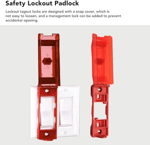 Lockout Tagout with Universal Wall Switch Cover, Red Lockout Switch Cover Plate Lockout Tagout Locks with Engineering Plastic Wall Switch Cover for Electrical Switch in Saudi Arabia