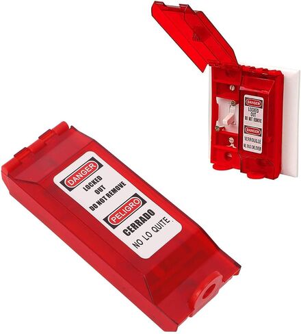 Lockout Tagout with Universal Wall Switch Cover, Red Lockout Switch Cover Plate Lockout Tagout Locks with Engineering Plastic Wall Switch Cover for Electrical Switch in Saudi Arabia