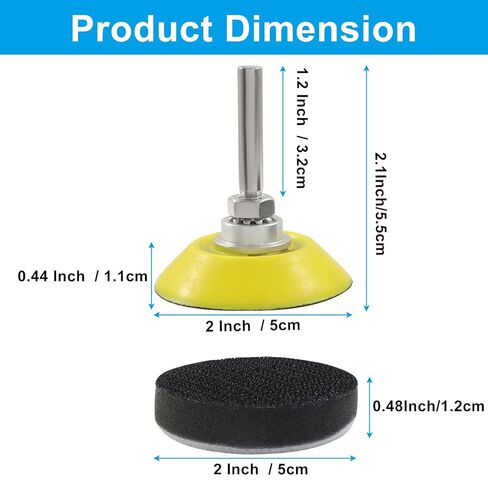 2 Pack 2 Inch Hook & Loop Sanding Backing Pads with Soft Foam Layer Buffering Pad 1/4 inch Shank Sanding Discs Pad for Drill, Air Die Grinder, Sander & Rotary Tools in Saudi Arabia
