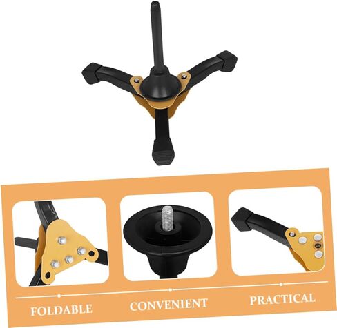 SOLUSTRE Tripod Stand for Clarinet Flute Wind Instrument Holder Foldable Detachable Yellow Thickened Three-legged Support Suitable for Music Equipment Storage in Saudi Arabia