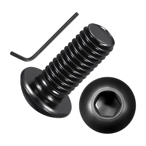 25pcs Button Head Socket Cap Screws - [M6-1x8mm] Zinc-Nickel Coated Good for Automotive, Marine & Outdoor Use Road Bicycle, Mountain Bike, Motorcycle - Alloy Steel - Black in Saudi Arabia