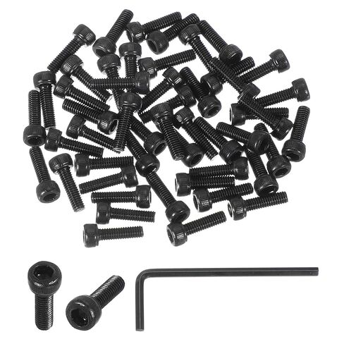 PATIKIL M6 x 90mm Hex Socket Head Screws Cap Bolt, 10 Pack 12.9 Grade Carbon Steel Hexagon Socket Screw Hex Socket Drive Machine with Wrenches, Black in Saudi Arabia