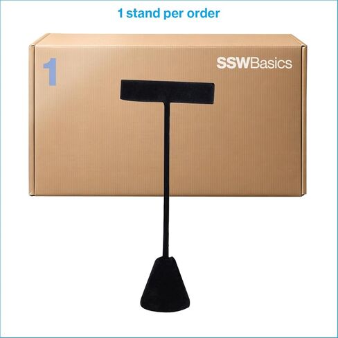 SSWBasics Black Velvet Earring T-Bar Display- Black Velvet Earring Display Stands - T-Bar Earring Stand Display for Retail - Elegant Jewelry Organizer Earring Display Stand for Professional Store in Saudi Arabia