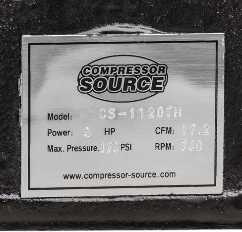 مضخة ضاغط الهواء البديلة 5 HP 2 المرحلة 2 اسطوانة 19 CFM مع تفريغ الرأس من الحديد الزهر 18 CFM لخزانات الضاغط سعة 80 جالون أو أكبر CS1120TH in Kuwait