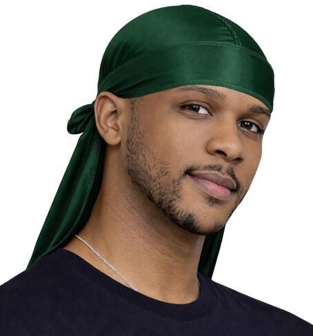 MDSTYLE Premium Silky Durag للرجال والنساء من الساتان Dorag طويل الذيل Durags غطاء الرأس لحماية الشعر وتصفيفه (وردي) in Kuwait