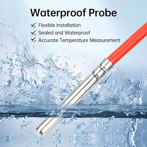 Diymore 2PCS 3M PT1000 Thermal Resistor,3M Silicone Cable,Stainless Steel Probe, -122℉~356℉ Temperature Sensor, High-Precision Platinum Resistance Thermometer for Industrial and Laboratory Measurement in Saudi Arabia