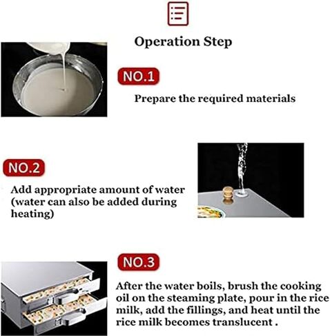 3-Layer Stainless Steel Steamed Rice Roll Machine – Steamer Drawer Maker with 4 Non-Stick Steaming Trays for Commercial & Home Use in Saudi Arabia