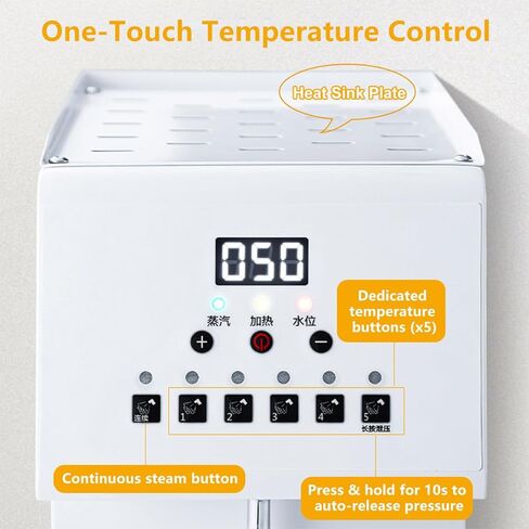 Automatic Milk Frother and Steamer, 2500W Electric Milk Frother and Steamer, Steam Boiling Hot Water Dispenser, 5-Temp Presets, Single 360° Steam Wands, 6l Stainless Steel Tank, LED Display in Saudi Arabia