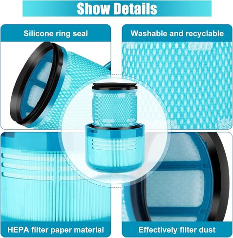 2 Pack Filter Replacement for Dyson V15 Detect, V15 Detect Absolute, V15 Submarine, V15 Detect, V11 Animal Vacuum Cleaner,Replaces Part No. 970013-02 in Saudi Arabia
