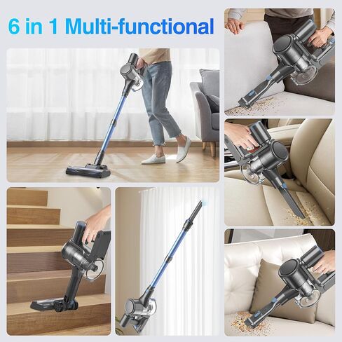 Zefiro Cordless Vacuum Cleaner for Home,450W /40Kpa 50Mins Stick Vacuum,Anti-Tangle 1.5L Dust Cup, Rechargeable Wireless Handheld Vacuum for Pet Hair/Carpet/Floor in Saudi Arabia