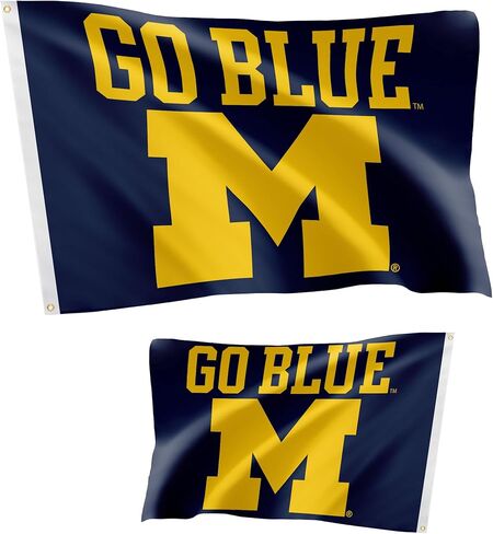 Desert Cactus University of Michigan Flags Double Sided Wolverines UM U of M Banners 100% Polyester Indoor Outdoor 3x5 (Double Sided - Flag A) in Saudi Arabia