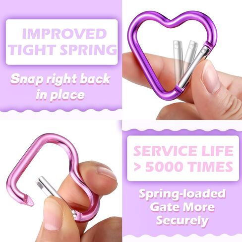 Shimeyao 40 Pcs Heart Keychain Clips Bulk, Aluminum Alloy Snap Heart Shaped Clips for Keys Backpack Outdoor Camping Hammock Dog Leash Water Bottles Holder Traveling Gifts in Saudi Arabia