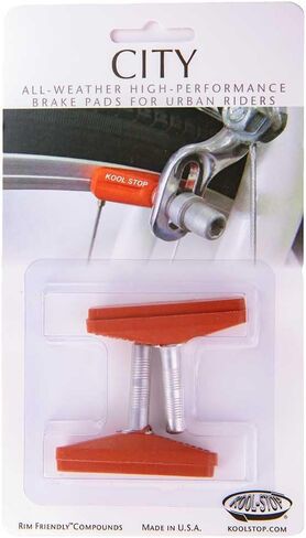 Kool Stop City Threadless Brake Pads/Shoes - Salmon - USA Made in Saudi Arabia