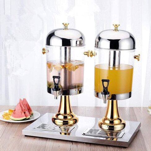 Beer Drinks Dispenser Beer Tower Dispenser Beer Dispenser Vending Machine Faucet Hot and Cold Drink Dispenser 2 Stainless Steel Juice Drinks 16L Home Bar Cask Ale Dispenser(Silver) in Saudi Arabia