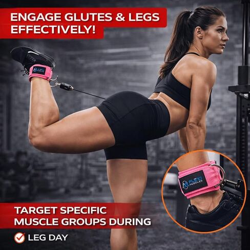 أحزمة الكاحل لآلات الكابل. أشرطة تمرين في الكاحل المريحة القابلة للتعديل مع حلقة D مزدوجة ، مثالية لتمارين Glutes ، تمارين الساق والعمليات. in Kuwait