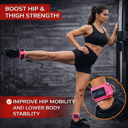 أحزمة الكاحل لآلات الكابل. أشرطة تمرين في الكاحل المريحة القابلة للتعديل مع حلقة D مزدوجة ، مثالية لتمارين Glutes ، تمارين الساق والعمليات. in Kuwait