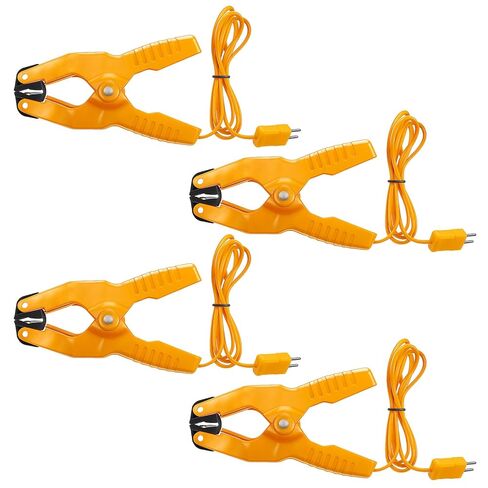 4 Pcs Temperature Clamp HVAC K Type Thermocouple Thermometer Lead Probe Pipe Clip Multimeter Sensor Jaw Clip Plumbing Clamp Measures -40~392℉ for Heating and Cooling System in Saudi Arabia