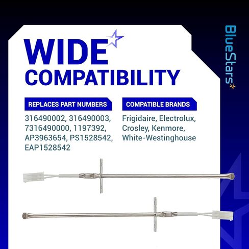 [Upgraded] BlueStars 316490000 316490002 316490003 Oven Probe Temperature Sensor - Compatible with Frigidaire FFEF3052TS Kenmore Ranges - Replaces 7316490000 1197392 AP3963654 PS1528542 EAP1528542 in Saudi Arabia