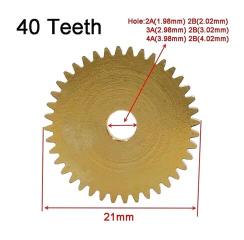 Steel Heavy Duty Motor Pinion Gear 1pcs 40T 0.5M Copper Gear OD=21mm 40 Teeth Thickness 2mm Pinion 402A 402B 403A 403B 404A 404B(3.02mm) in Saudi Arabia