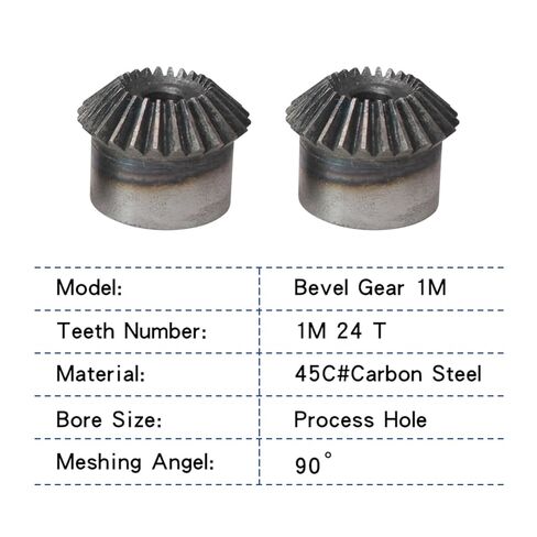 Steel Heavy Duty Motor Pinion Gear 1pcs Bevel Gear 1M24T Process Hole Carbon Steel Transmission Ratio 1:1 Parts in Saudi Arabia