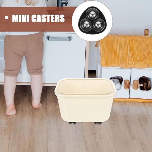 NUOBESTY 4pcs Self Adhesive Mini Swivel Casters Smooth 3-Ball Bearing Wheels for Kitchen Appliances Storage Bins Trash Cans Furniture Rolling Replacement in Saudi Arabia