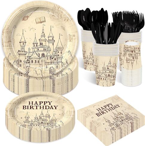 168PCS Street Party Supplies Street Theme Birthday Decorations Tableware Set Napkin Cups Forks Knives for Boys Girls Birthday Party Supplies Serve 24 in Saudi Arabia