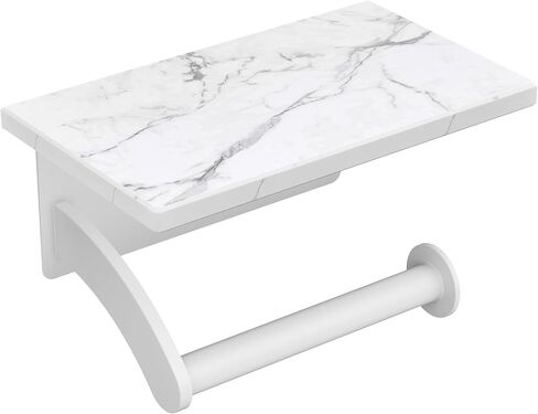 حامل ورق التواليت من FORIOUS مع رف للهاتف، حامل مناديل مناديل مثبت على الحائط من الرخام الطبيعي للحمام والحمام، 304 موزعات مناديل تواليت تجارية من الفولاذ المقاوم للصدأ مع رف، نيكل ناعم in Kuwait