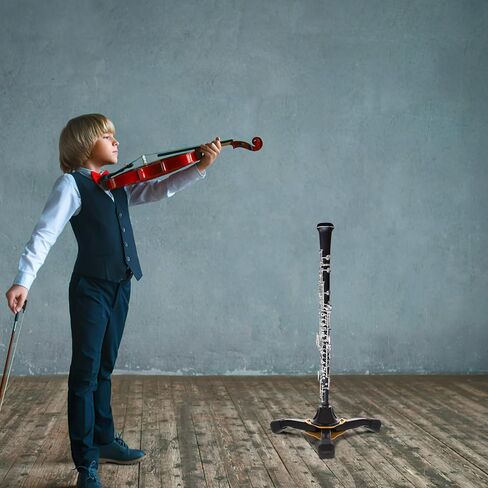 حامل كلارينيت قابل للطي من Holibanna مع قاعدة صفراء، ودعامة حامل المزمار ورف حامل ثلاثي القوائم، وملحق دعم أدوات الرياح للاستخدام المبتدئ والمحترف in Kuwait