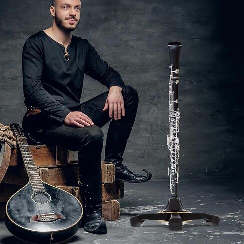 حامل كلارينيت قابل للطي من Holibanna مع قاعدة صفراء، ودعامة حامل المزمار ورف حامل ثلاثي القوائم، وملحق دعم أدوات الرياح للاستخدام المبتدئ والمحترف in Kuwait