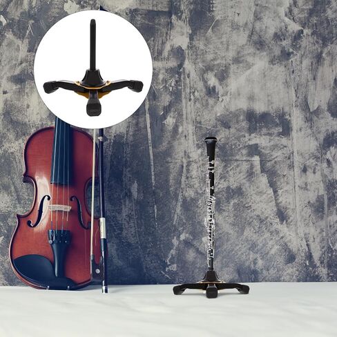 Toyvian Portable Clarinet Stand Wind Instrument Holder with Foldable Yellow Base, Adjustable Tripod Support for Oboe, Flute, and Clarinet Accessories in Saudi Arabia